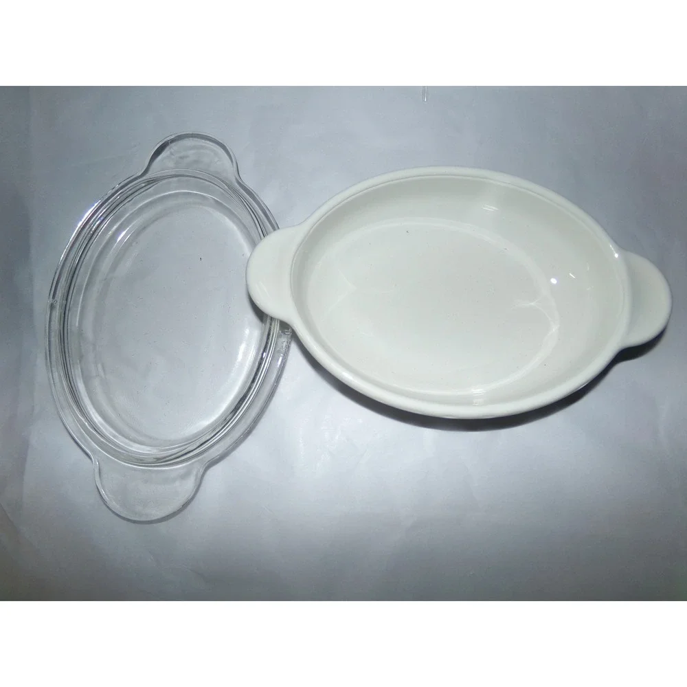 Corning Ware P-14-B White Oval Casserole Dish with Glass Lid 14 Oz Vintage